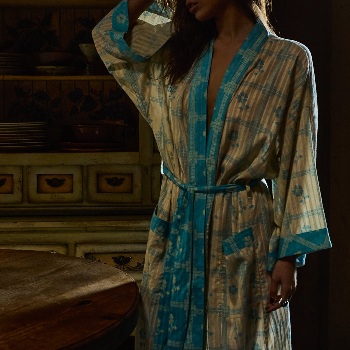 Sage X Clare - Bonny Cotton Robe - Turquoise