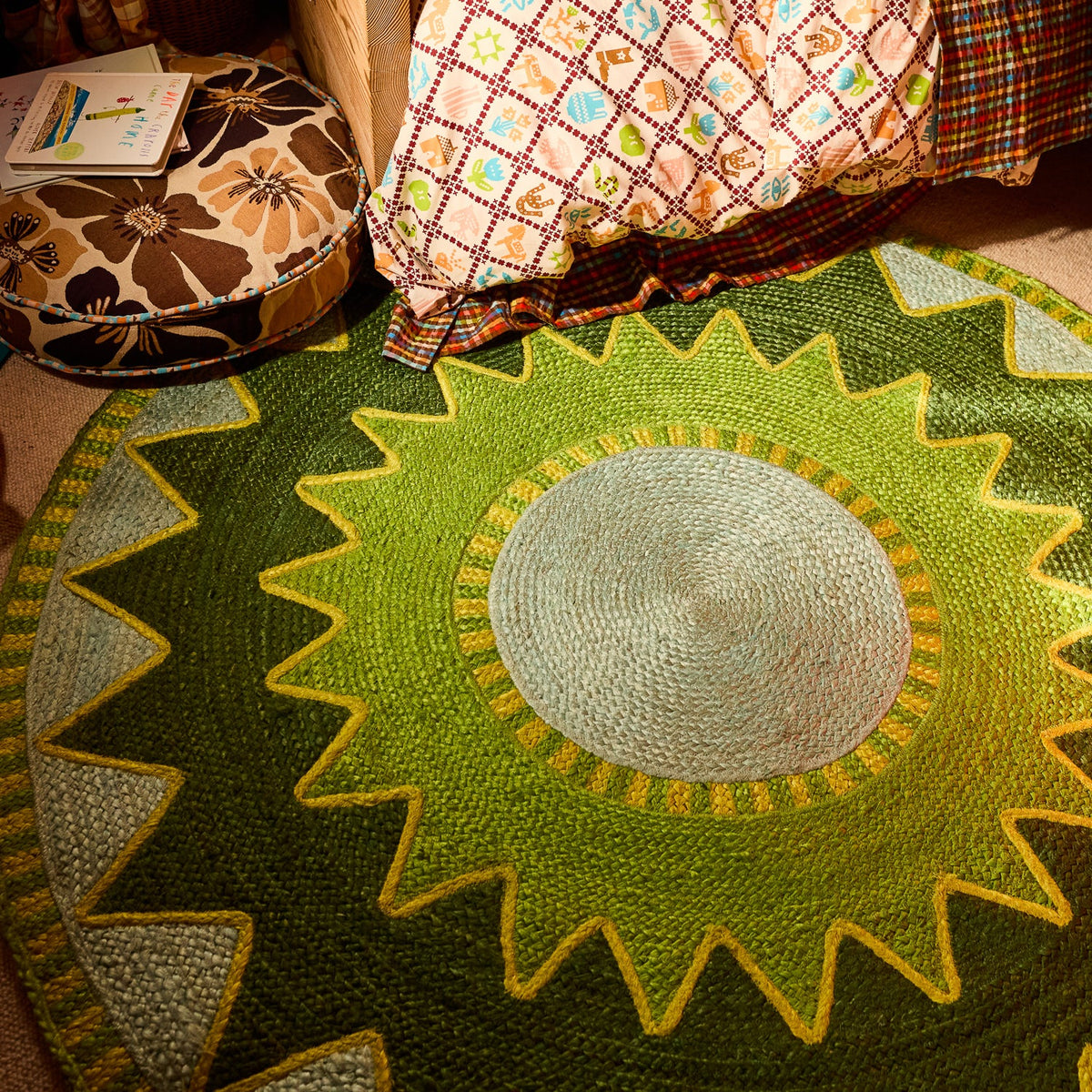 Sage X Clare - Maeve Jute Rug - Hunter Green