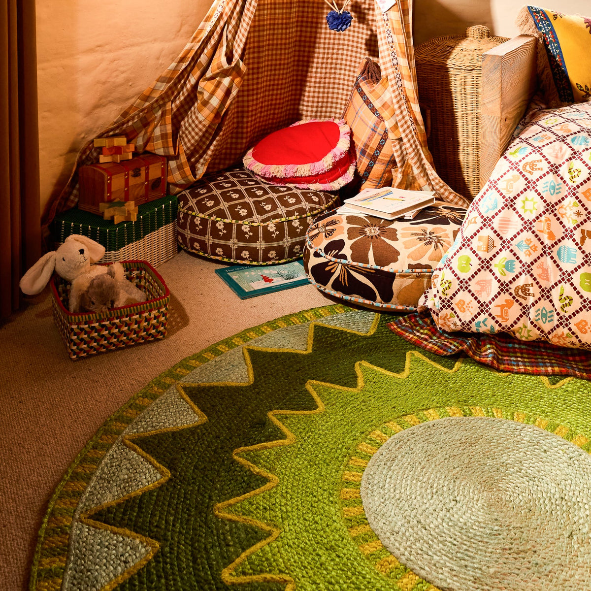 Sage X Clare - Maeve Jute Rug - Hunter Green