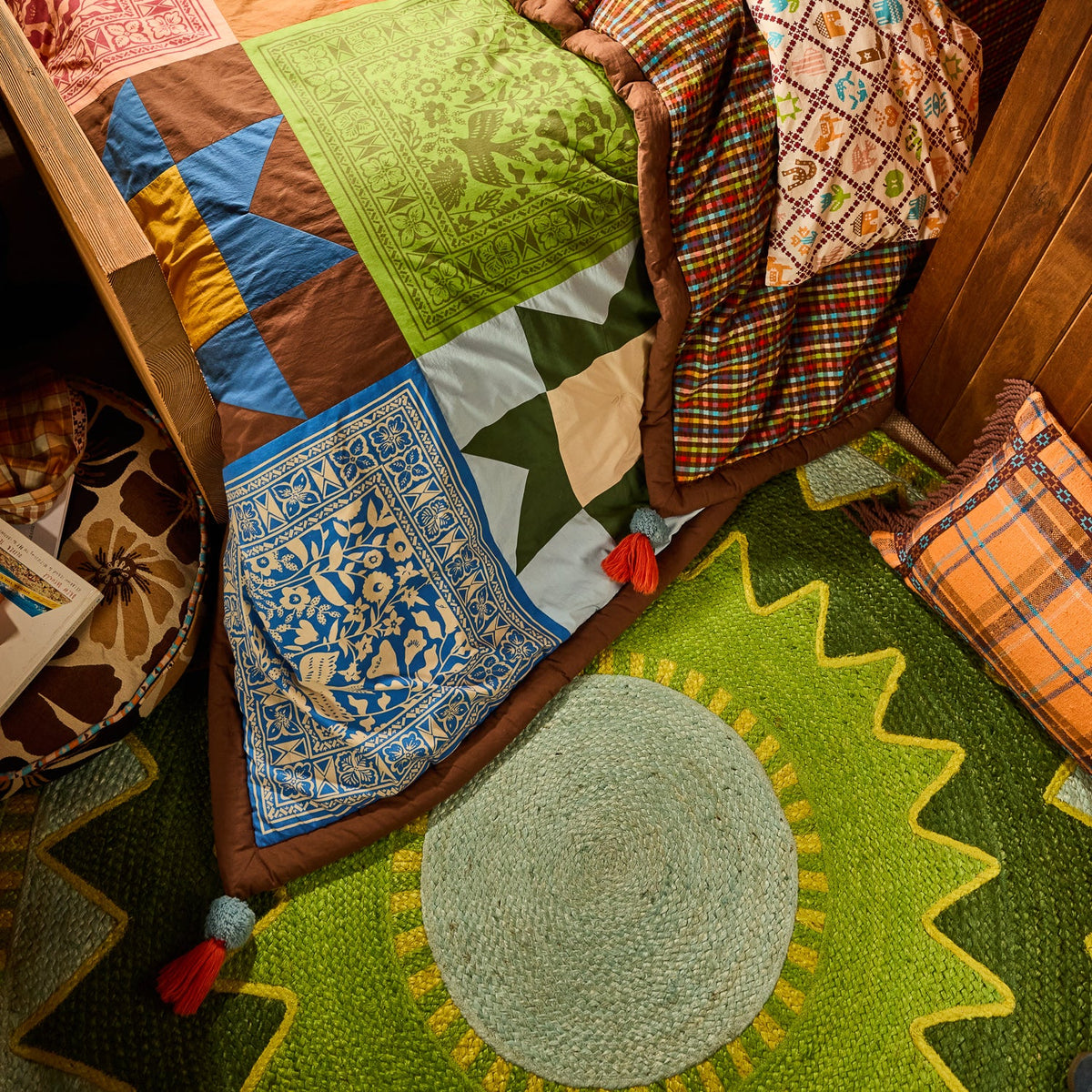 Sage X Clare - Maeve Jute Rug - Hunter Green