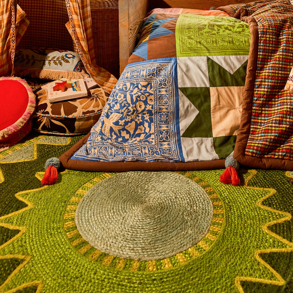Sage X Clare - Maeve Jute Rug - Hunter Green