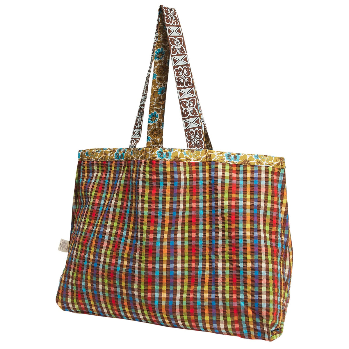 Sage X Clare - Magnolia Reversible Cotton Tote Bag - Turquoise