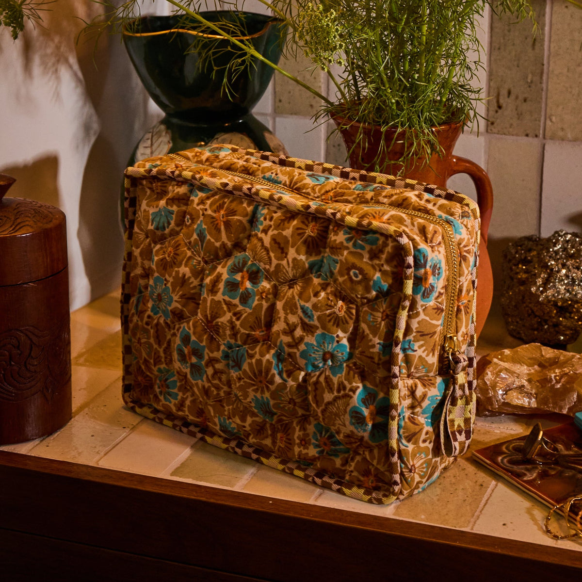 Sage X Clare - Magnolia Vanity Bag - Turquoise