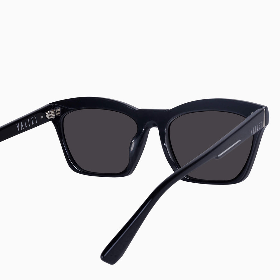 Valley Eyewear - Royale - Gloss Black w. Silver Metal / Black Lens