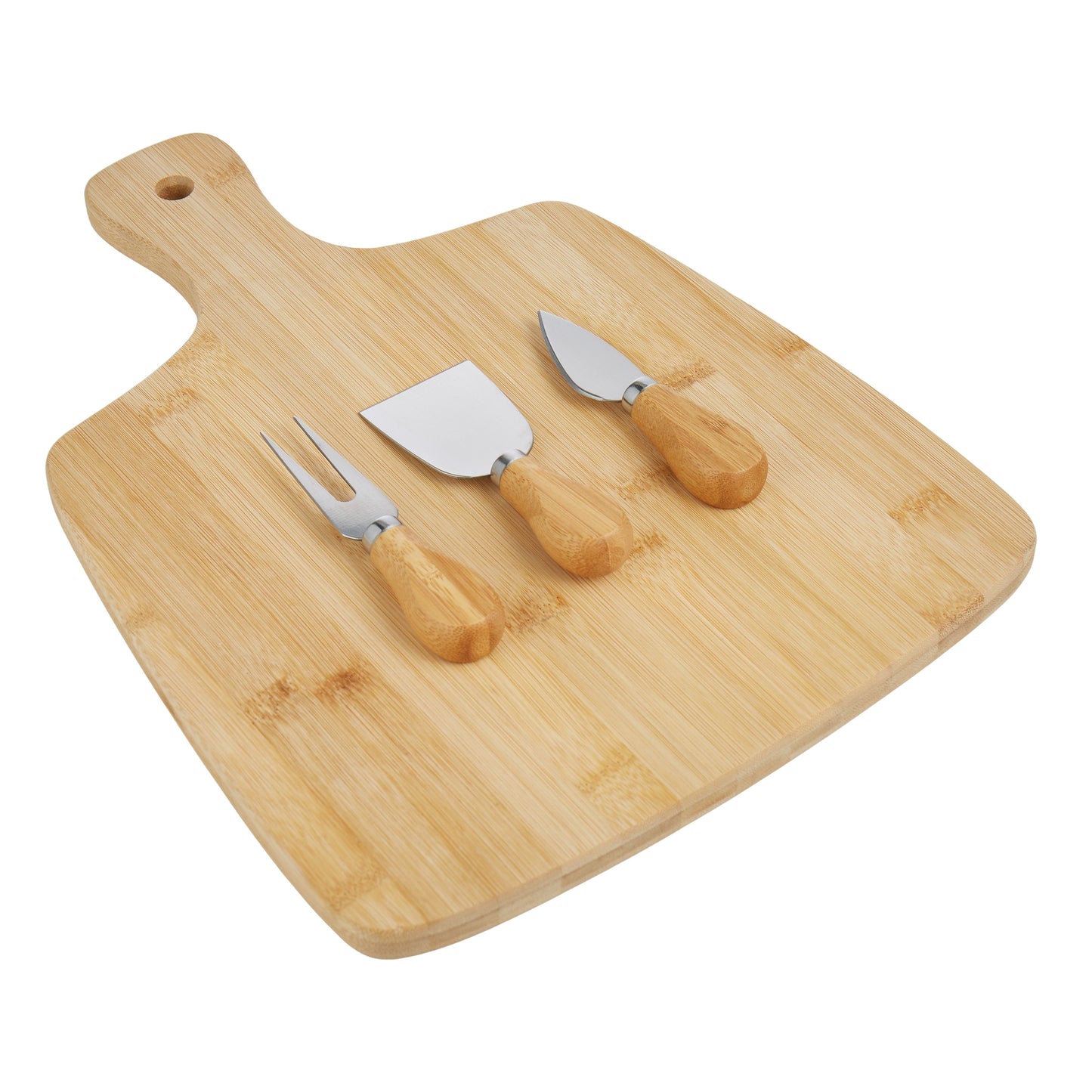 Bamboo Cheese Paddle with Knife Set x 3pce