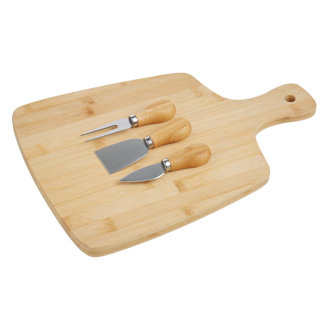 Bamboo Cheese Paddle with Knife Set x 3pce