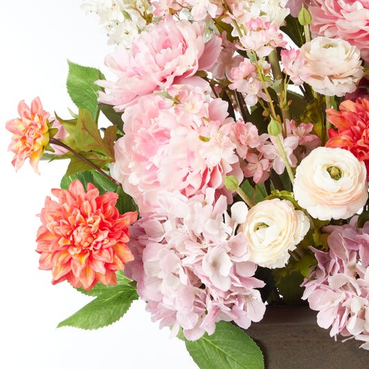 Rogue - Peony Foxtail Garden Mix - Faux Vintage Urn