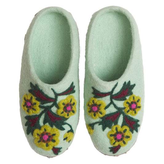 Sage X Clare - Marie Felt Slippers - Jade