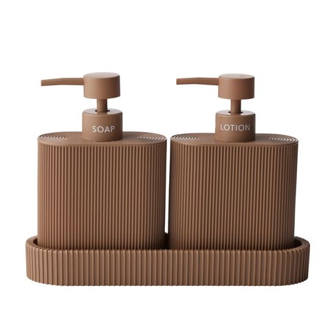 CTC - Sid Resin Soap/Lotion Dispenser Set - Choc