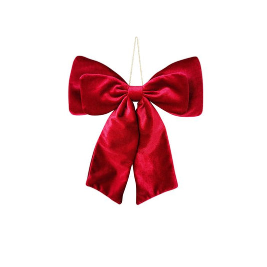 CTC - Red Velvet Bow - Hanging Decoration
