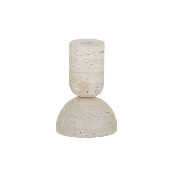 CTC - Len Travertine Candle Holder