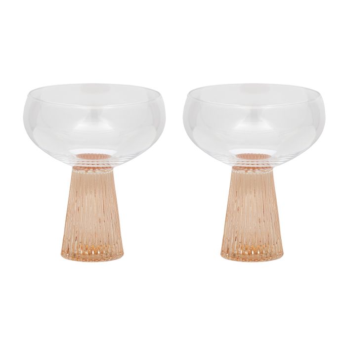 CTC - Giselle Ribbed Coupe S/2 Glass