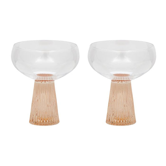CTC - Giselle Ribbed Coupe S/2 Glass