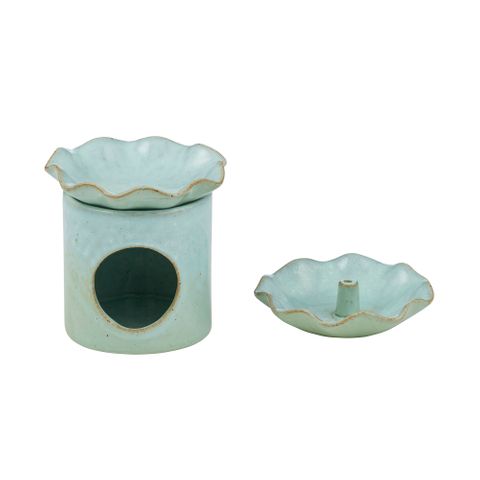 CTC - Evi Ceramic Oil Burner & Incense Set - Sea