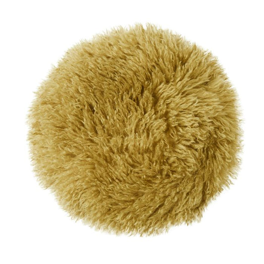 CTC - Pelaje Round Faux Fur Cushion - Olive
