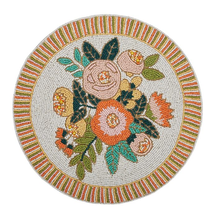 CTC - Flora Beaded Round Placemat