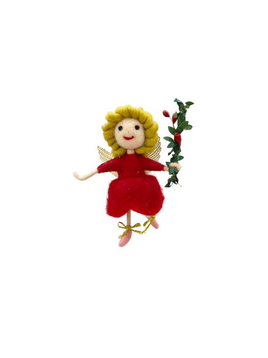 CTC - Holly Felt Angel - Hanging Decoration