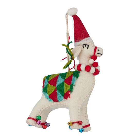 CTC - Embroided Felt Llama - Hanging Decoration