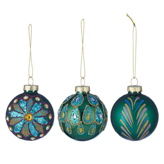 CTC - Glass Bauble - Peacock