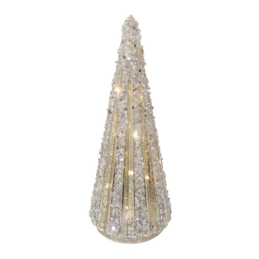 CTC - Embellished Glass LED Tree - Silver