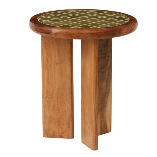 CTC - Tegola Tile Wood Side Table - Green - Small