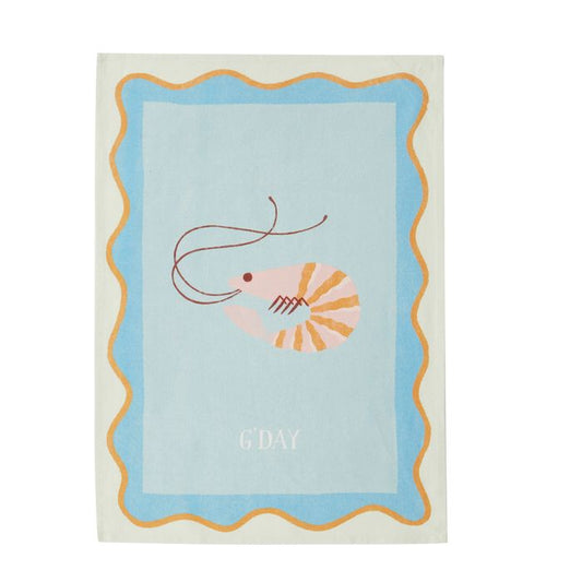 CTC - G'day Prawn - Cotton Tea Towel