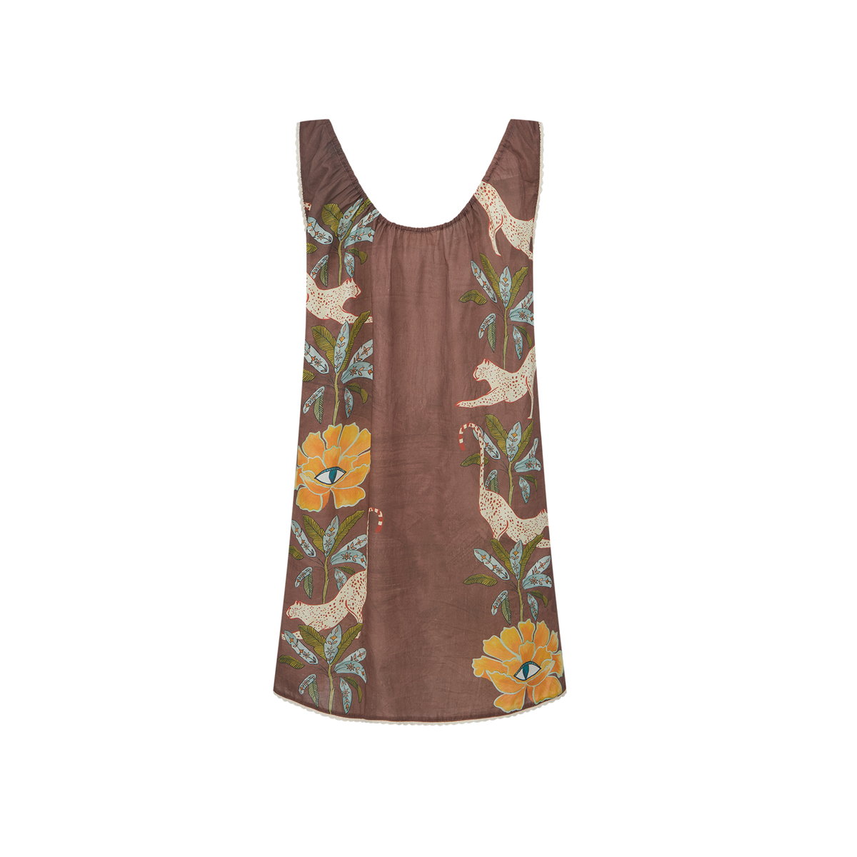 Wandering Folk - Eye of the Jungle Mini Dress - Dune