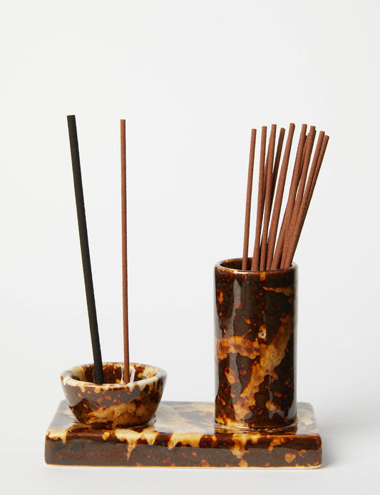 Gentle Habits - Ceramic Incense Caddy – Chocolate