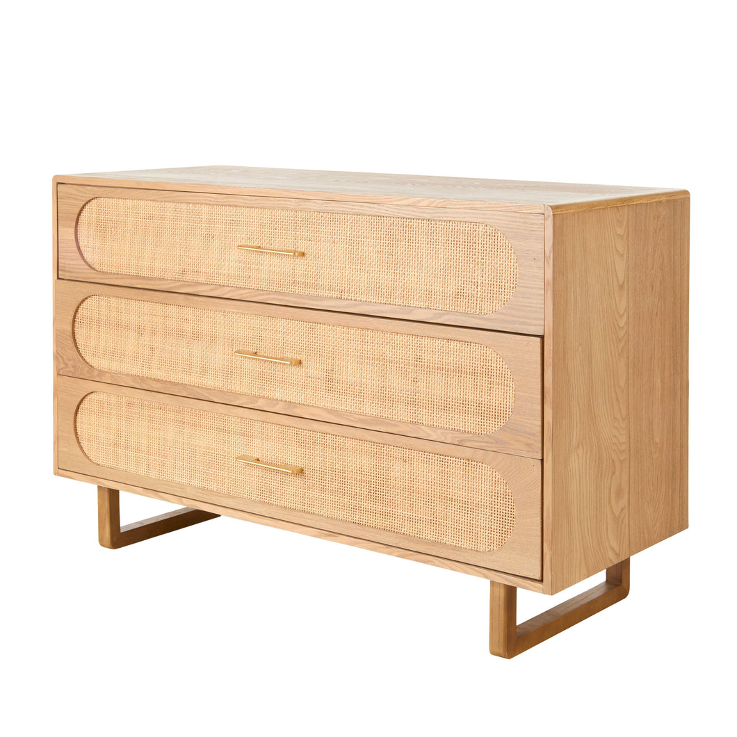 Amalfi - Aspen Rattan/Timber Chest Of Drawers / Side Table - Walnut