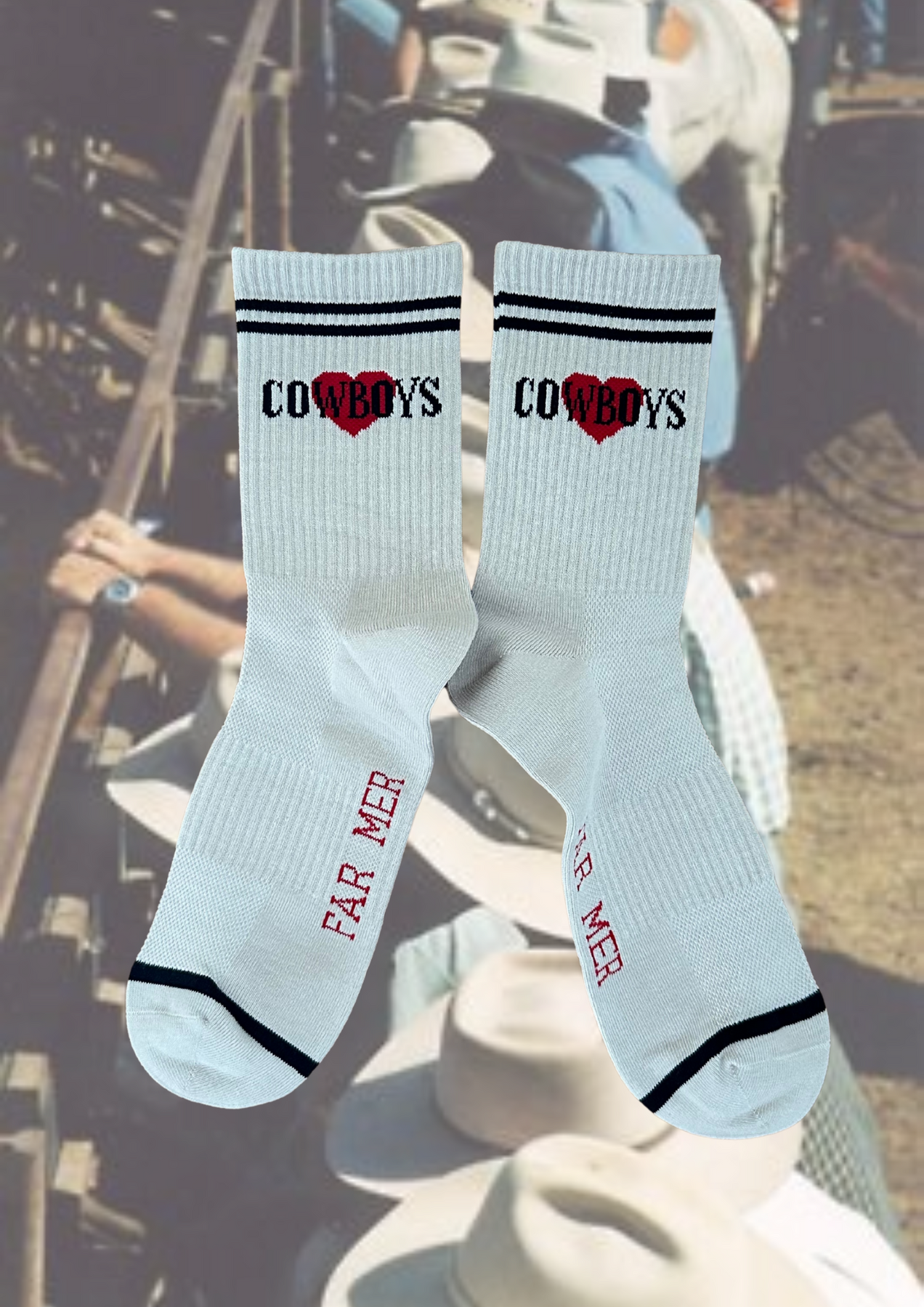 FAR MER By Whitney - Love Cowboys - Boot Socks