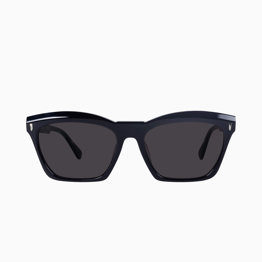 Valley Eyewear - Royale - Gloss Black w. Silver Metal / Black Lens