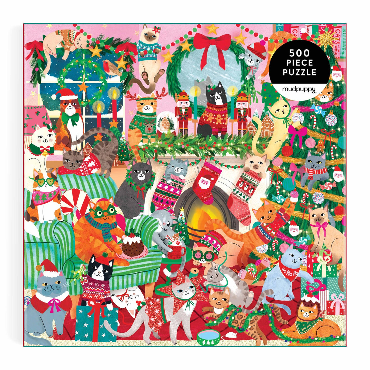 Mudpuppy - Merry Catmas! Puzzle - 500pcs