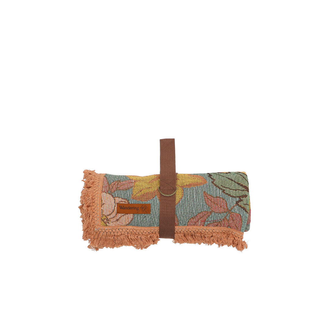 Wandering Folk Throw Rug - Flora - Apricot