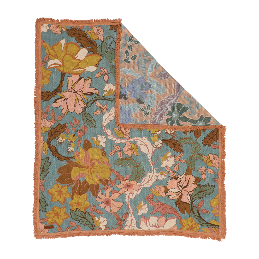 Wandering Folk Throw Rug - Flora - Apricot