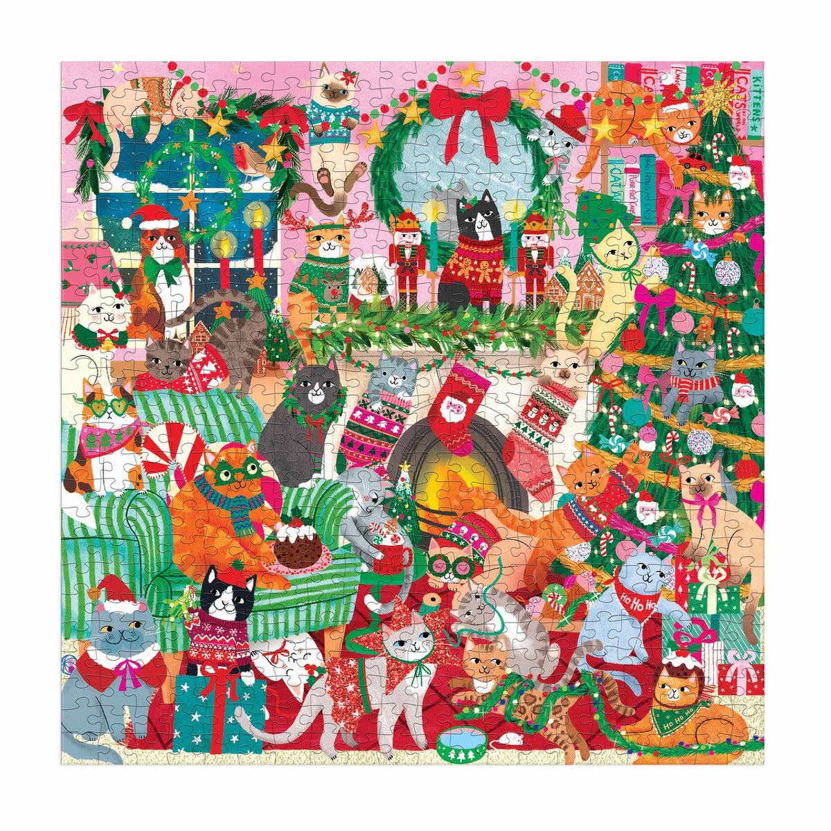 Mudpuppy - Merry Catmas! Puzzle - 500pcs