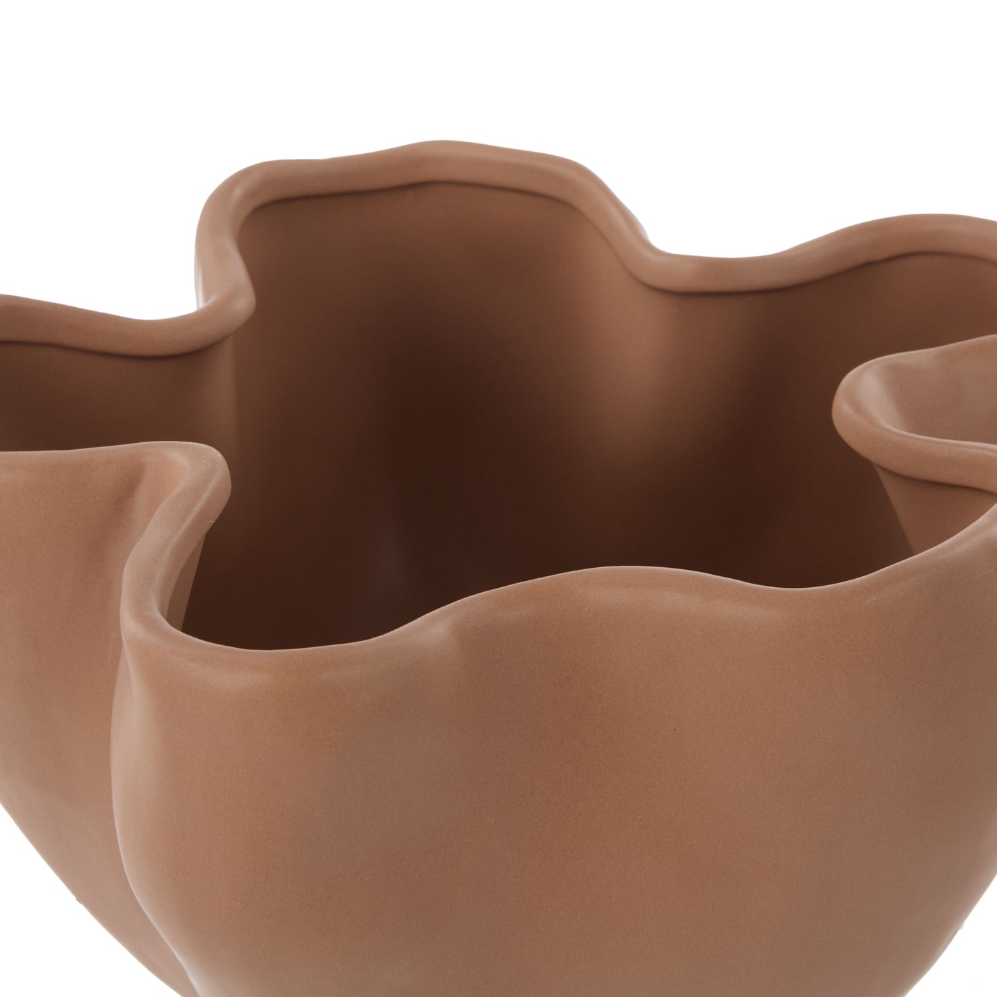 Amalfi Fluid Vase - Short - Raw Umber