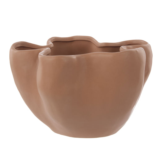 Amalfi Fluid Vase - Short - Raw Umber