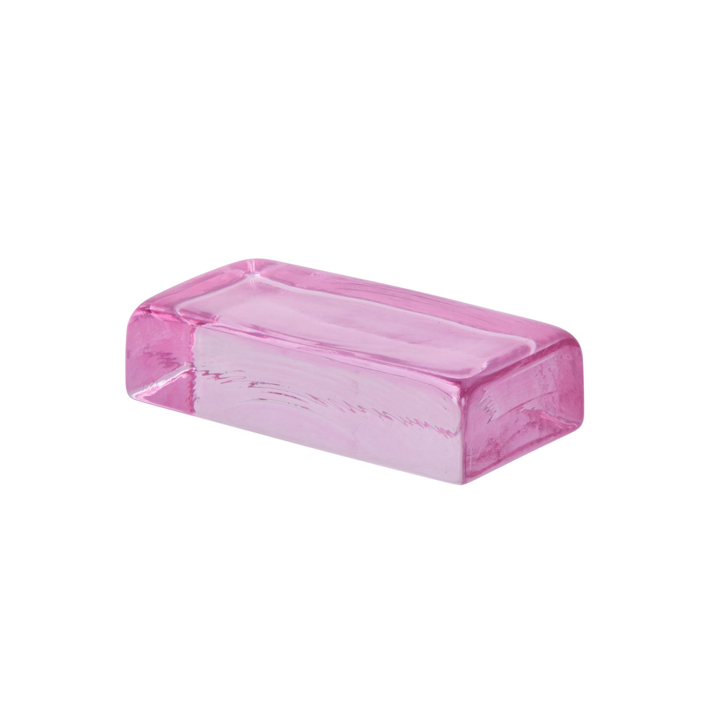 Amalfi - Bernard Glass Brick Sculpture - Pink