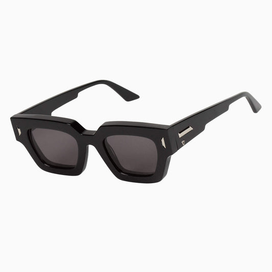 Valley Eyewear - Ghost - Gloss Black w. Silver Metal Trim / Black Lens