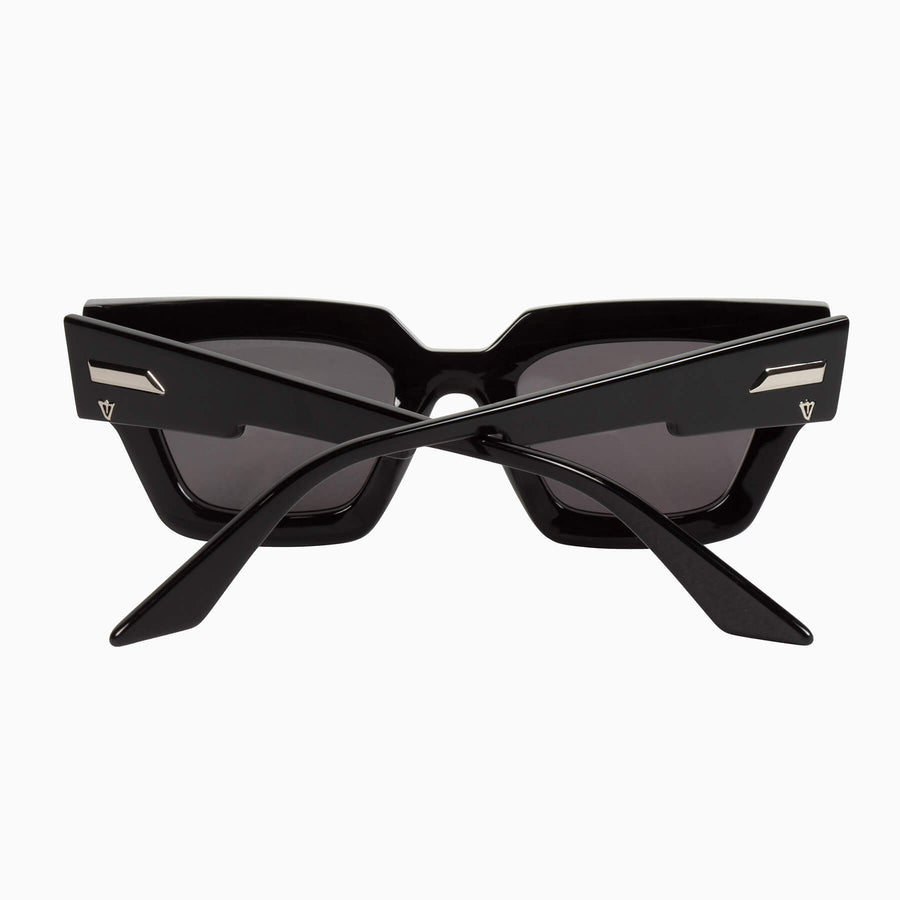 Valley Eyewear - Ghost - Gloss Black w. Silver Metal Trim / Black Lens