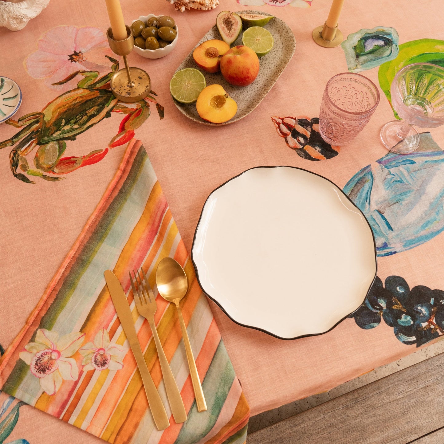 Wandering Folk X Annie Everingham - Napkin Set 4 - Seaside Stripe