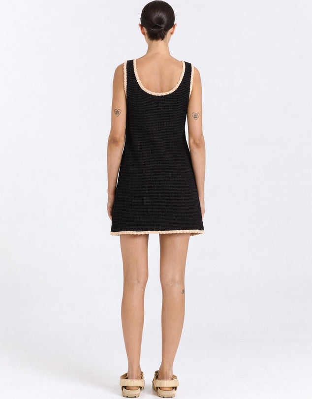 Poolside Paradiso - Palm Beach U Crochet Knit Dress - Black Sand