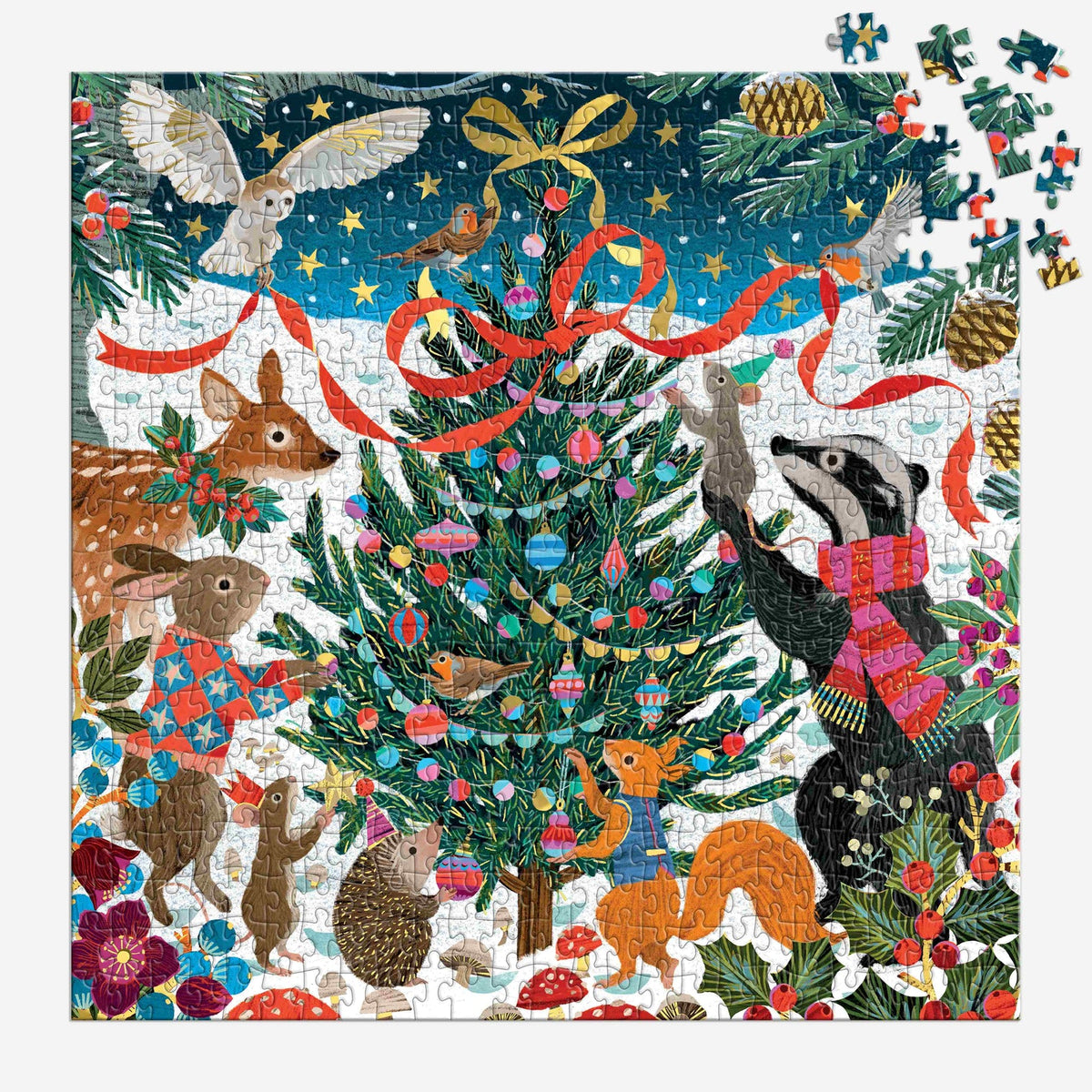 Galison - Woodland Merrymakers Foil Puzzle - 500pc