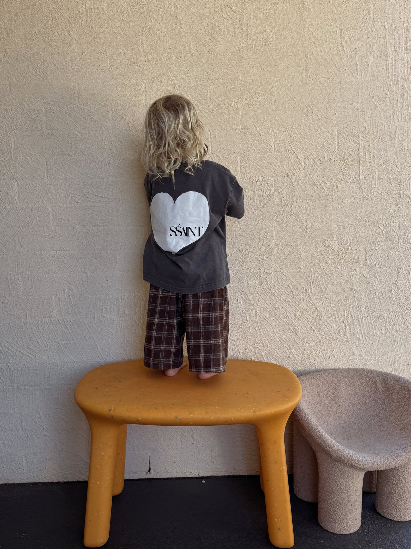Ssaint Apparel - Heart Tee - Acid Wash Charcoal - Kids