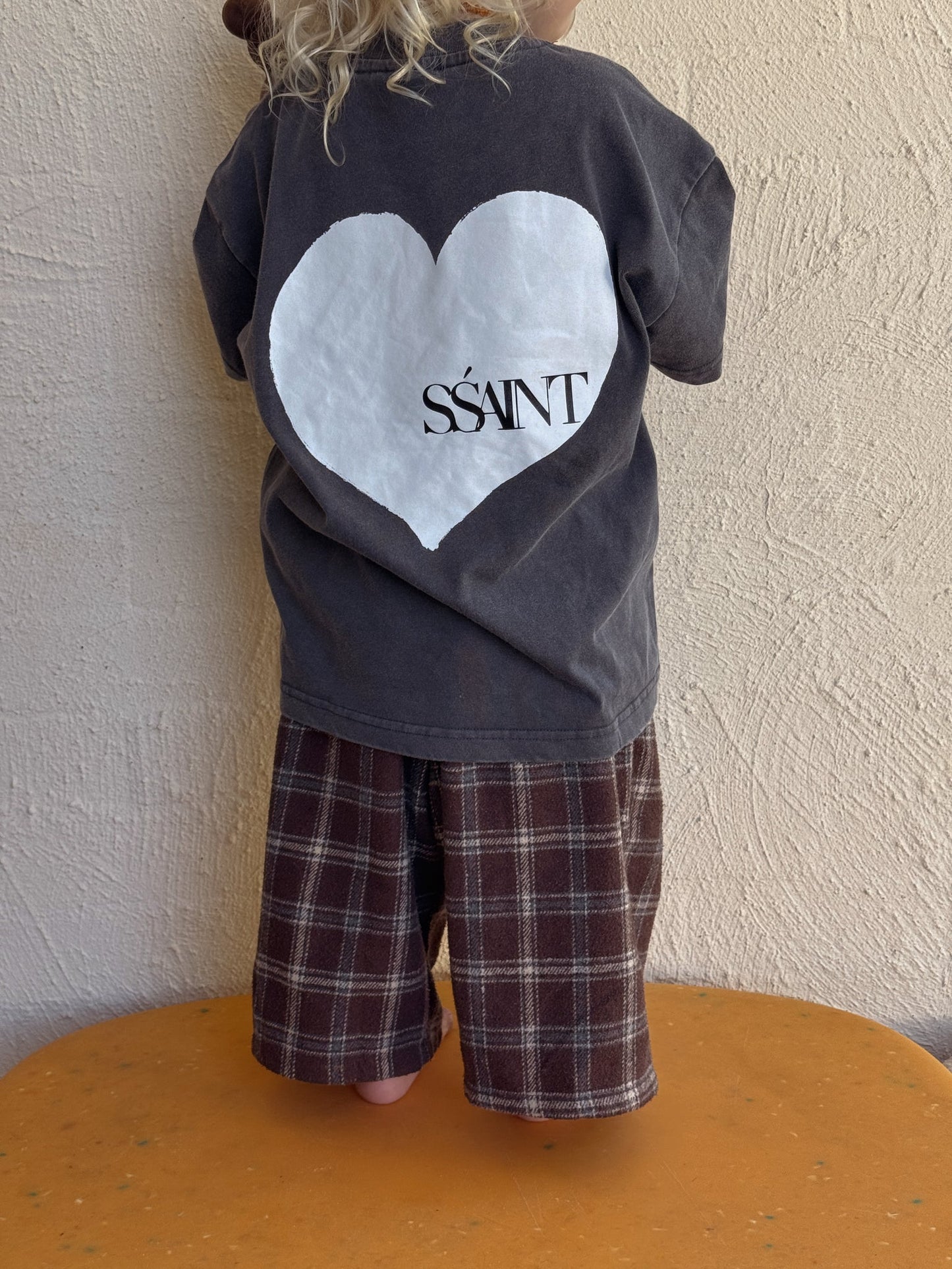 Ssaint Apparel - Heart Tee - Acid Wash Charcoal - Kids