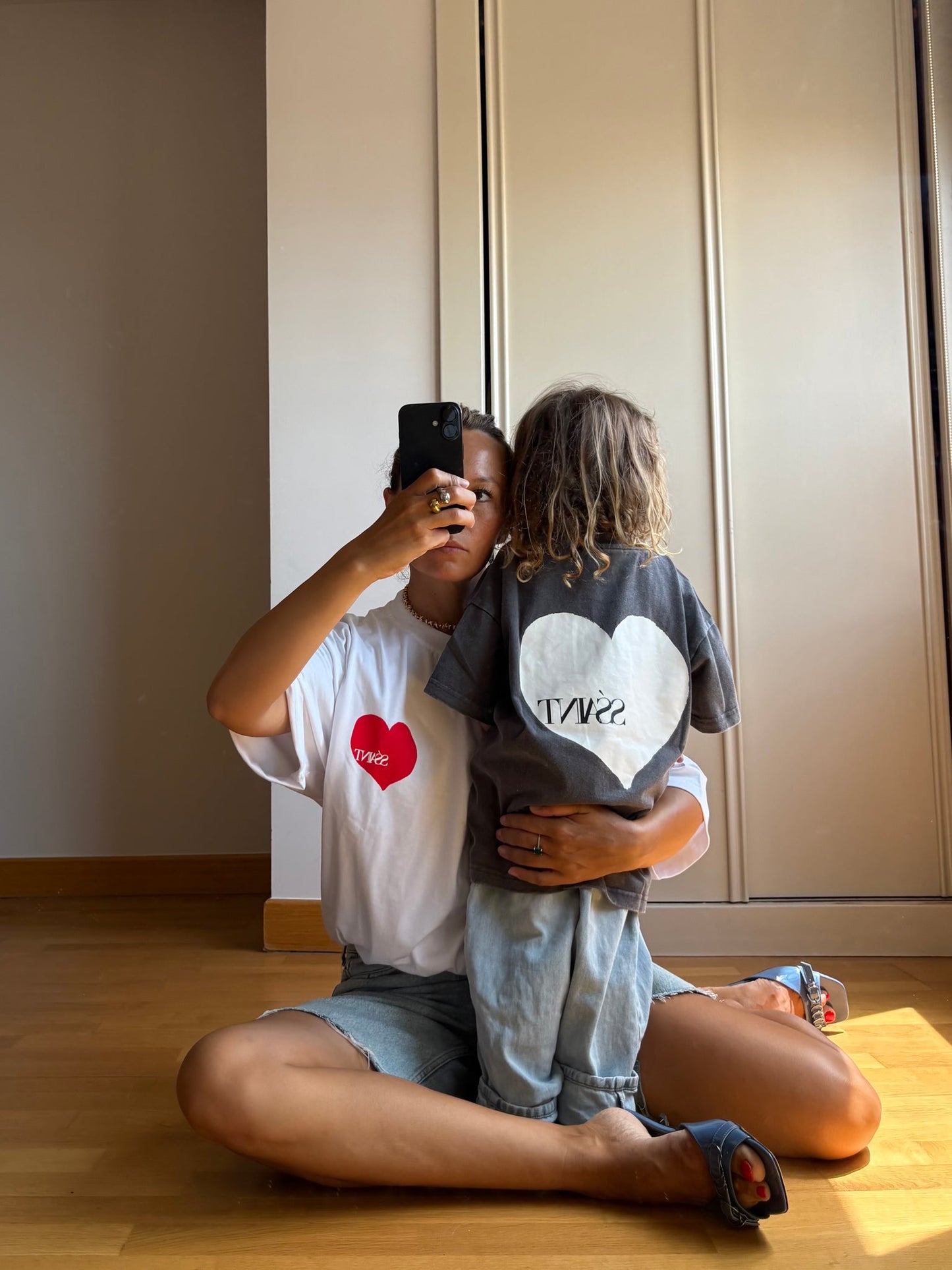 Ssaint Apparel - Heart Tee - Acid Wash Charcoal - Kids