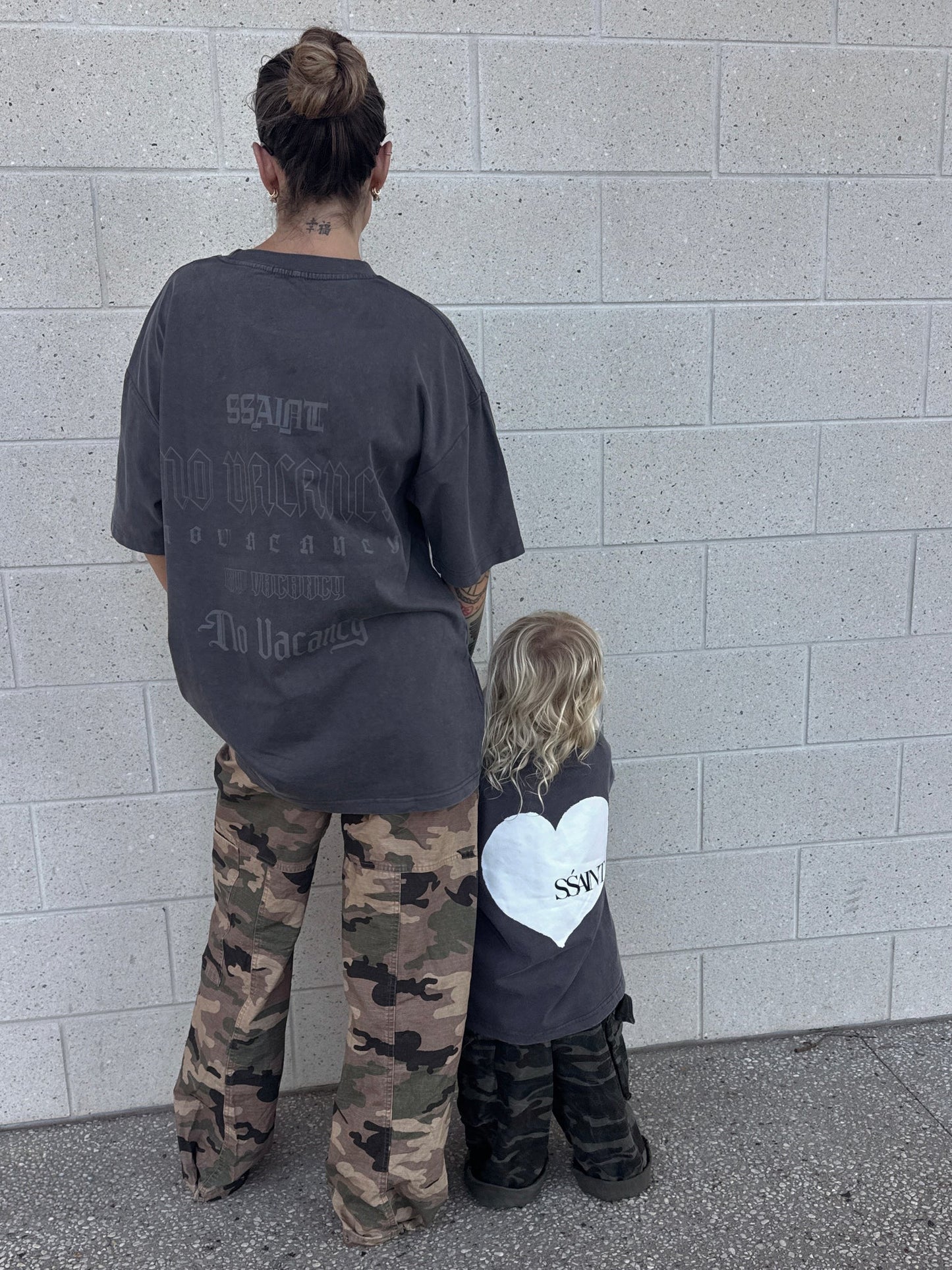 Ssaint Apparel - Heart Tee - Acid Wash Charcoal - Kids