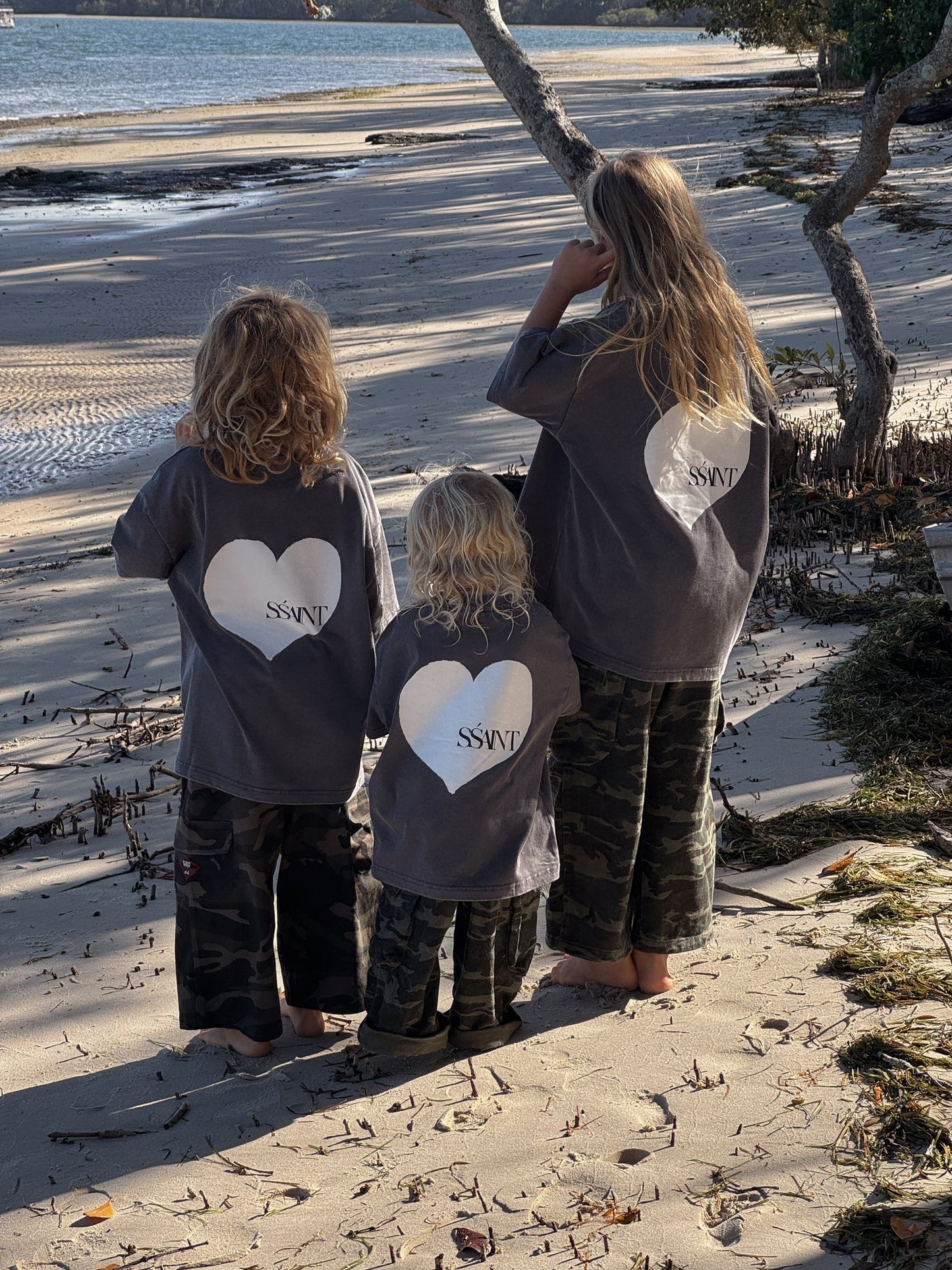 Ssaint Apparel - Heart Tee - Acid Wash Charcoal - Kids