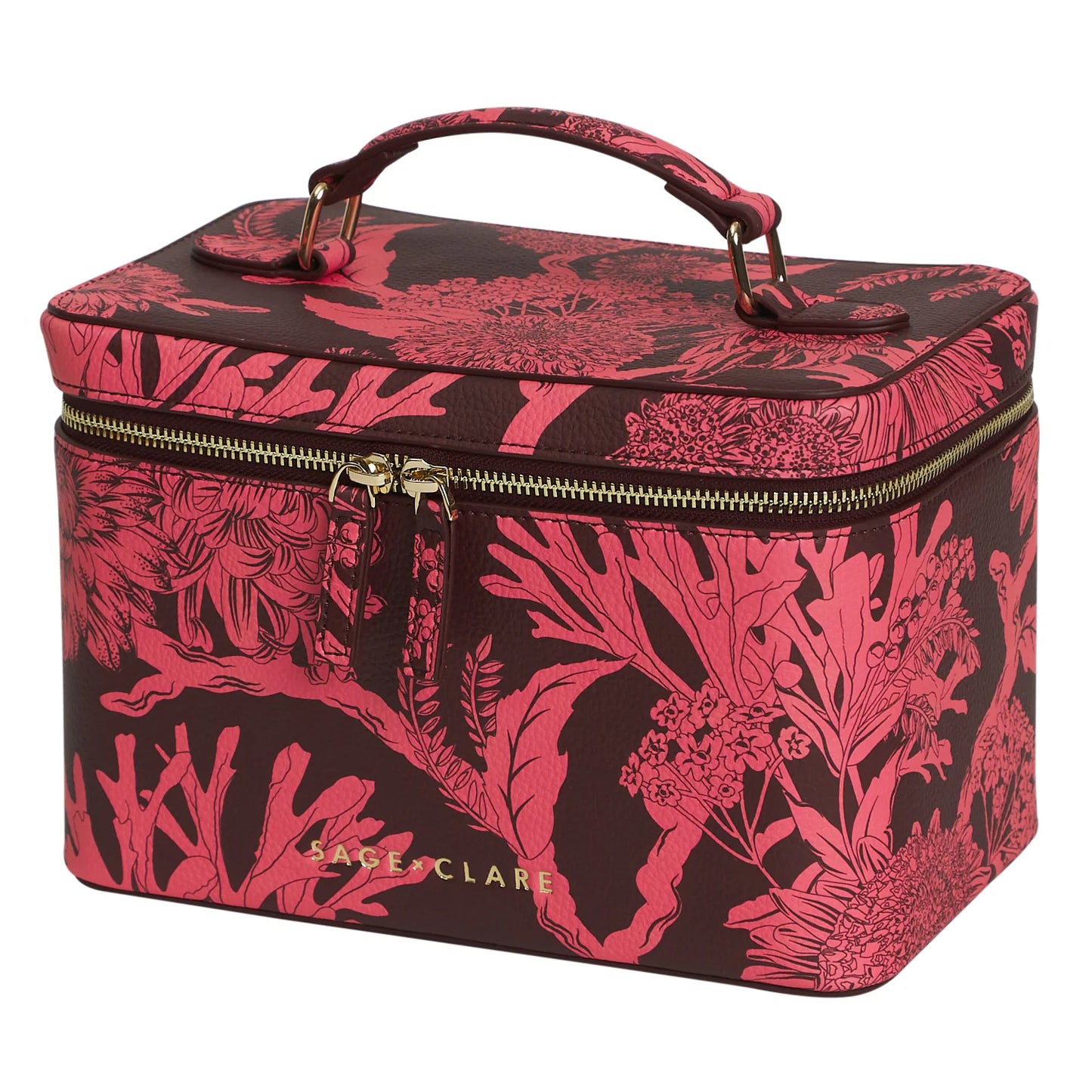Sage X Clare - Delphine Large Vanity Case - Garnet