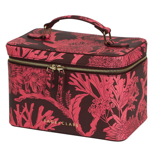 Sage X Clare - Delphine Large Vanity Case - Garnet